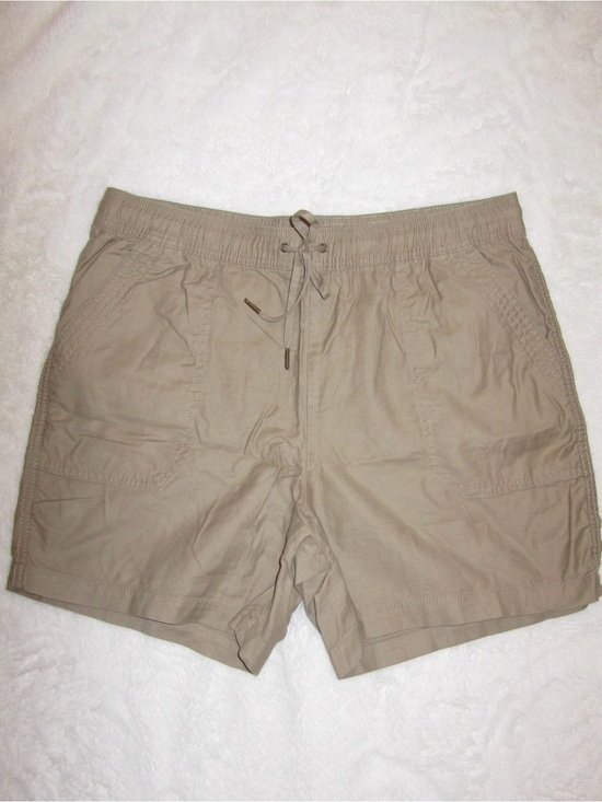 Tahari Pants - Tahari Tan Cargo Shorts with Drawstring Waist